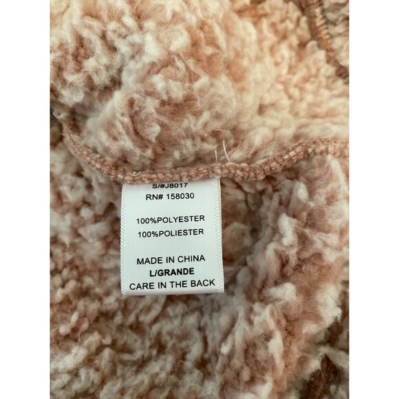 Love Tree Womens Large Sherpa Fleece Hoodie Jacket Pink - Picture 4 of 11